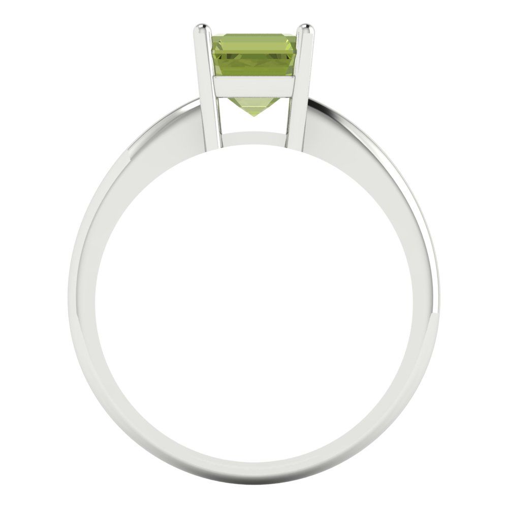 1 cttw Natural Peridot Solitaire  Engagement Ring - Solid Gold (Asscher Cut,6mm)