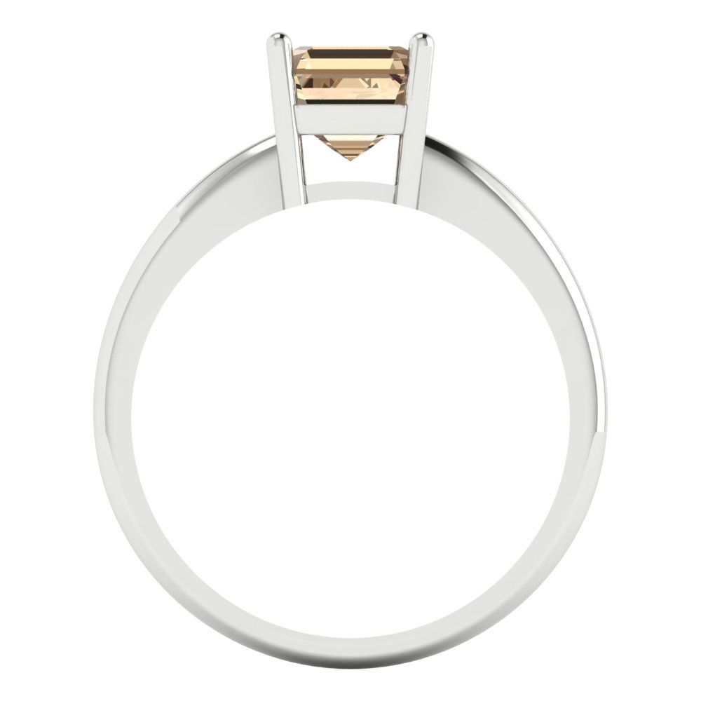 1 cttw Yellow Moissanite Solitaire  Engagement Ring - Solid Gold (Asscher Cut,6mm)