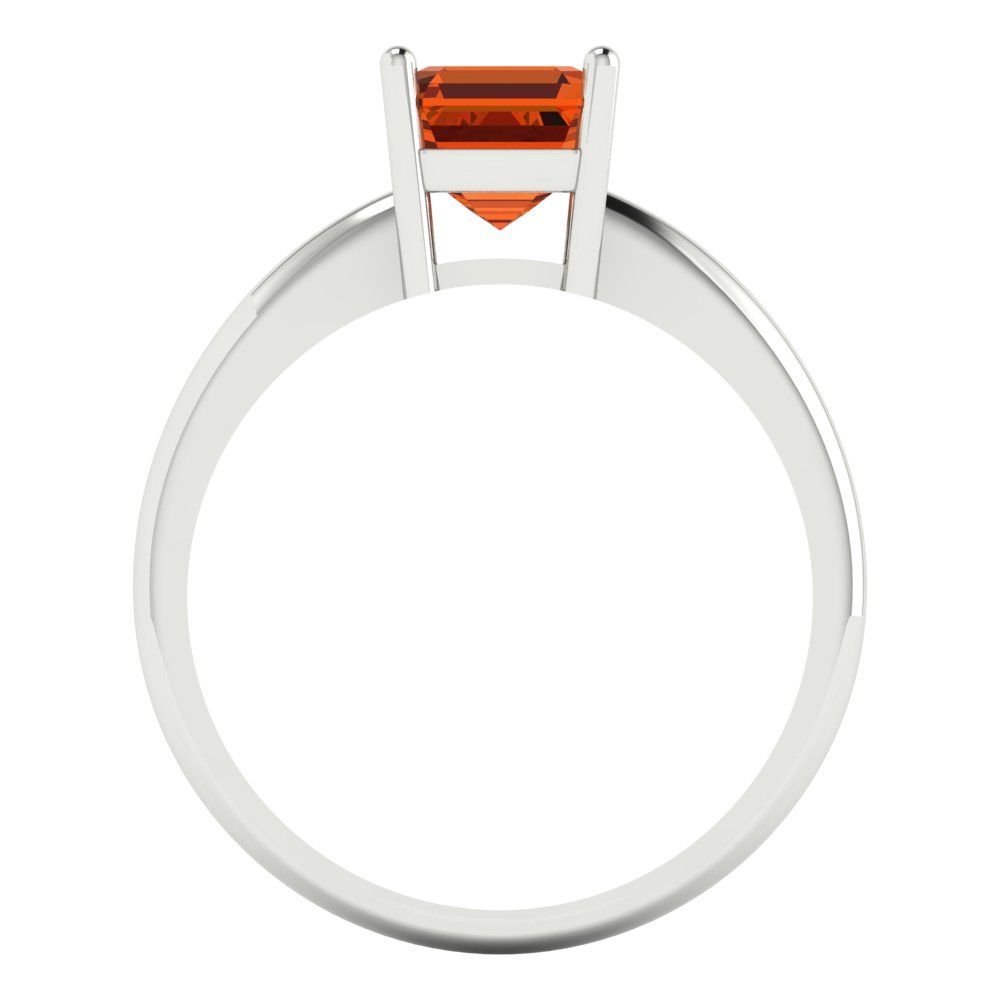 1 cttw Zirconia Simulated Red Diamond Solitaire  Engagement Ring - Solid Gold (VVS1, Asscher Cut,6mm)