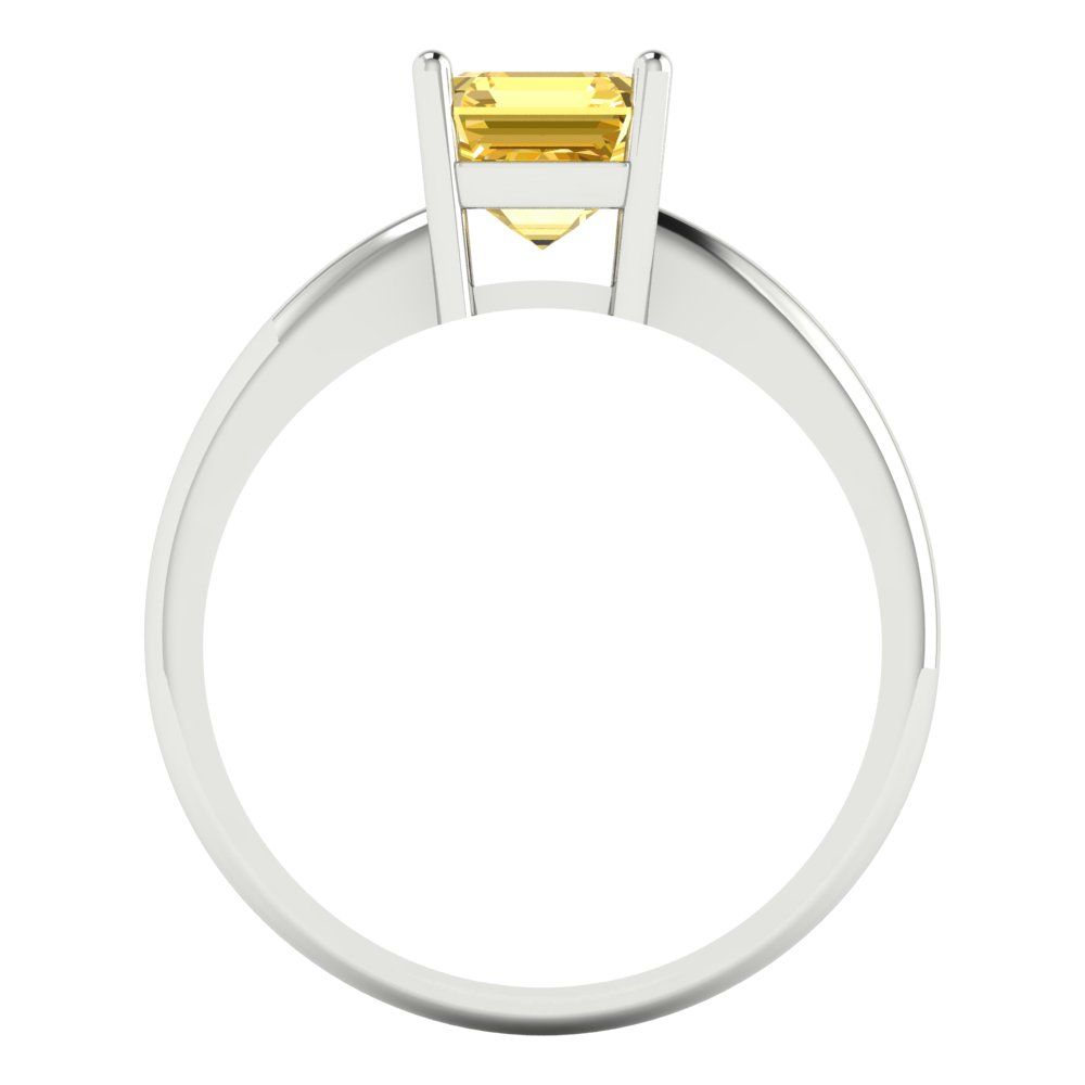 1 cttw Natural Citrine Solitaire  Engagement Ring - Solid Gold (Asscher Cut,6mm)