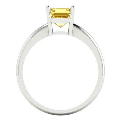 1 cttw Natural Citrine Solitaire  Engagement Ring - Solid Gold (Asscher Cut,6mm)