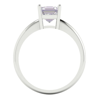 1 cttw Blue Moissanite Solitaire  Engagement Ring - Solid Gold (Asscher Cut,6mm)