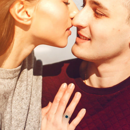 1 cttw Natural London Blue Topaz Solitaire  Engagement Ring - Solid Gold (Asscher Cut,6mm)