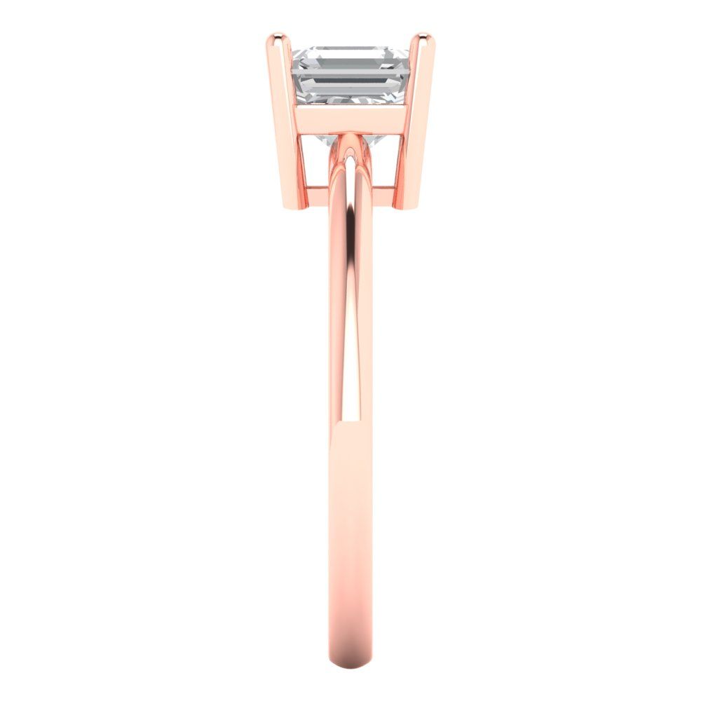 1 cttw Certified Moissanite Solitaire  Engagement Ring - Solid Gold (VVS1, D-F,Asscher Cut,6mm)