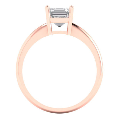 1 cttw Certified Moissanite Solitaire  Engagement Ring - Solid Gold (VVS1, D-F,Asscher Cut,6mm)