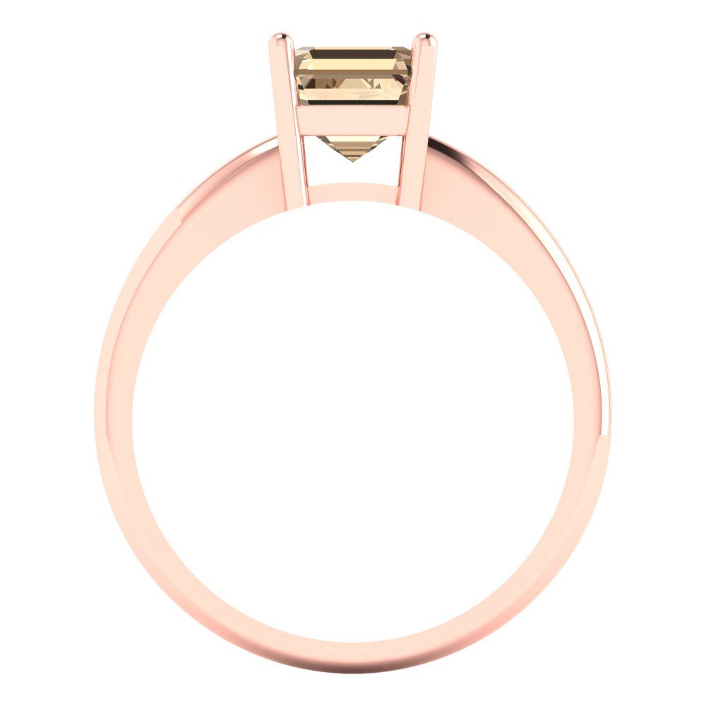 1 cttw Yellow Moissanite Solitaire  Engagement Ring - Solid Gold (Asscher Cut,6mm)