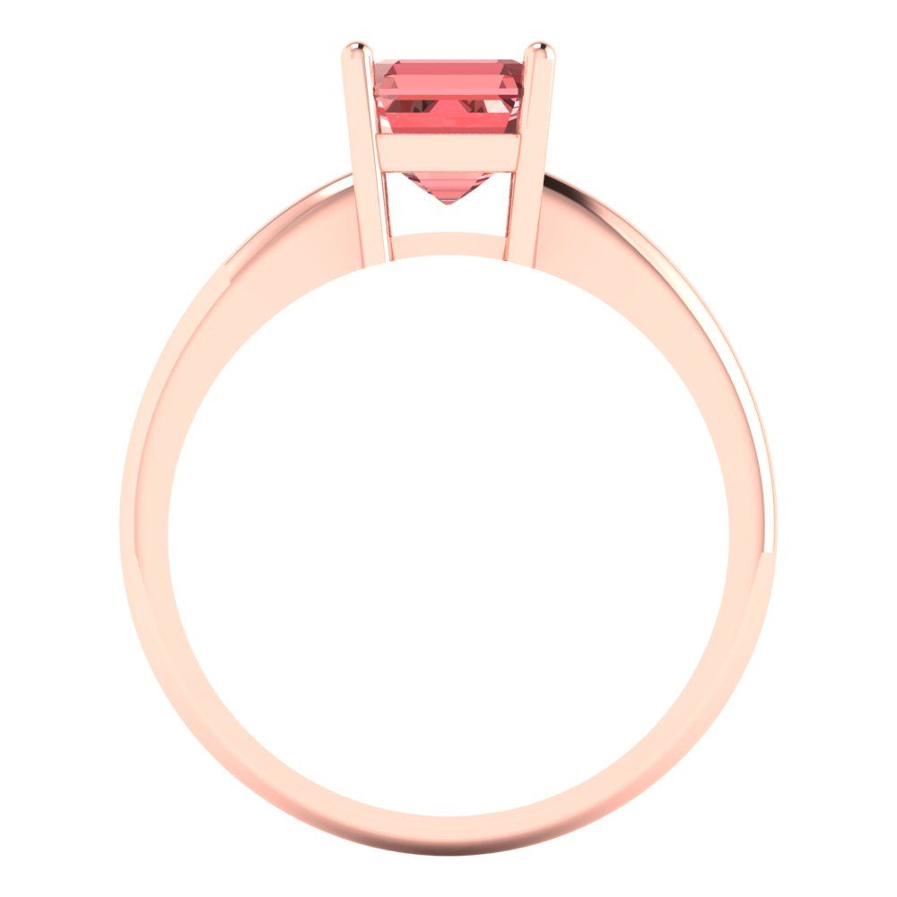 1 cttw Natural Garnet Solitaire  Engagement Ring - Solid Rose Gold (VVS1, Asscher Cut,6mm)