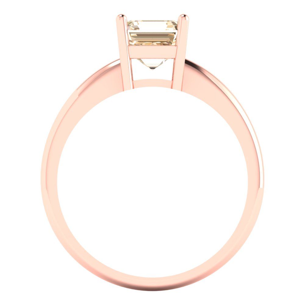 1 cttw Natural Morganite Solitaire  Engagement Ring - Solid Gold (Asscher Cut,6mm)