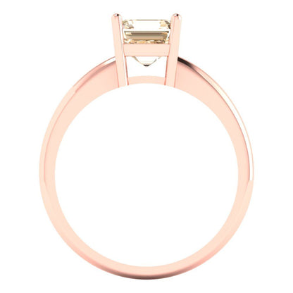 1 cttw Natural Morganite Solitaire  Engagement Ring - Solid Gold (Asscher Cut,6mm)