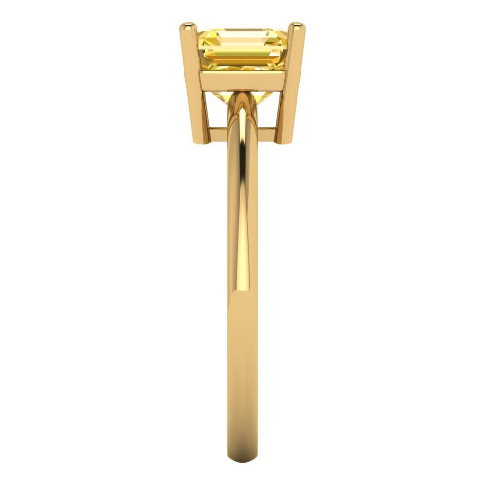 1.5 cttw Natural Citrine Solitaire  Engagement Ring - Solid Gold (Asscher Cut,6.5mm)