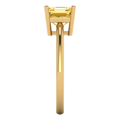 1.5 cttw Natural Citrine Solitaire  Engagement Ring - Solid Gold (Asscher Cut,6.5mm)