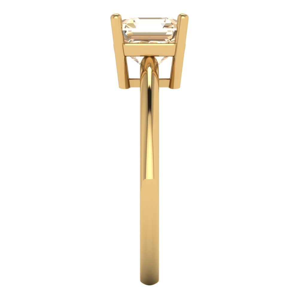 1.5 cttw Natural Morganite Solitaire  Engagement Ring - Solid Gold (Asscher Cut,6.5mm)