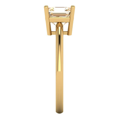 1.5 cttw Natural Morganite Solitaire  Engagement Ring - Solid Gold (Asscher Cut,6.5mm)