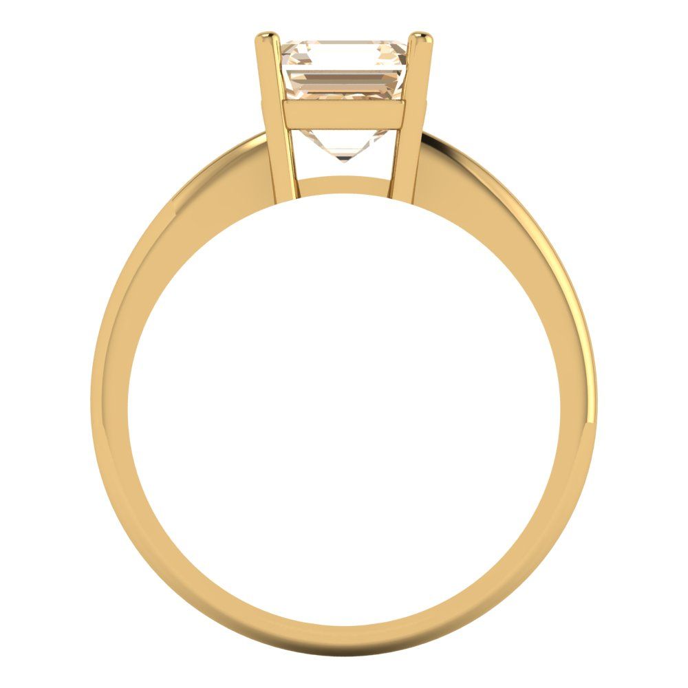 1.5 cttw Natural Morganite Solitaire  Engagement Ring - Solid Gold (Asscher Cut,6.5mm)