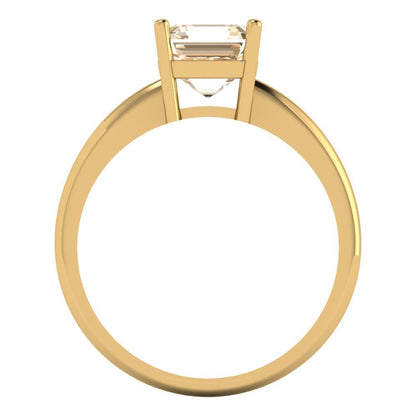 1.5 cttw Natural Morganite Solitaire  Engagement Ring - Solid Gold (Asscher Cut,6.5mm)