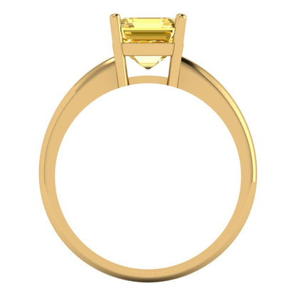 1.5 cttw Natural Citrine Solitaire  Engagement Ring - Solid Gold (Asscher Cut,6.5mm)
