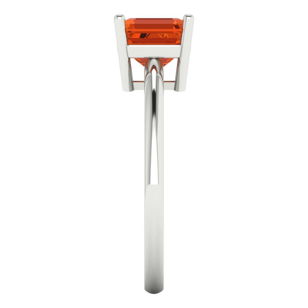 1.5 cttw Zirconia Simulated Red Diamond Solitaire  Engagement Ring - Solid Gold (VVS1, Asscher Cut,6.5mm)