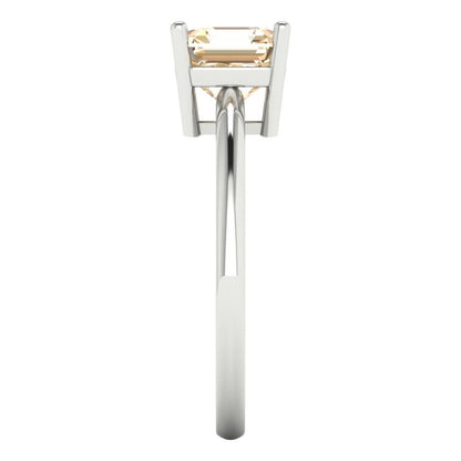 1.5 cttw Natural Morganite Solitaire  Engagement Ring - Solid Gold (Asscher Cut,6.5mm)