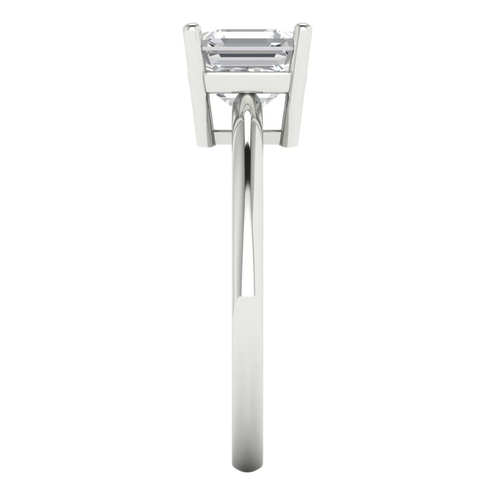 1.5 cttw White Sapphire Solitaire  Engagement Ring - Solid Gold (Asscher Cut,6.5mm)