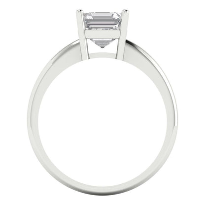 1.5 cttw Certified Moissanite Solitaire  Engagement Ring - Solid Gold (VVS1, D-F,Asscher Cut,6.5mm)