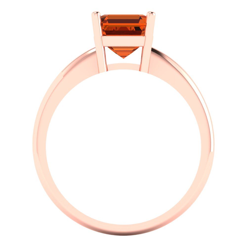 1.5 cttw Simulated Pink Tourmaline Solitaire  Engagement Ring - Solid Gold (Asscher Cut,6.5mm)