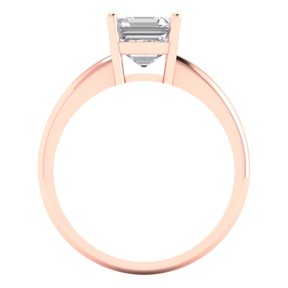 1.5 cttw Certified Moissanite Solitaire  Engagement Ring - Solid Gold (VVS1, D-F,Asscher Cut,6.5mm)