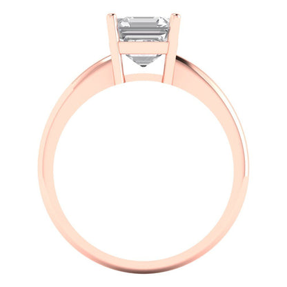 1.5 cttw Certified Moissanite Solitaire  Engagement Ring - Solid Gold (VVS1, D-F,Asscher Cut,6.5mm)