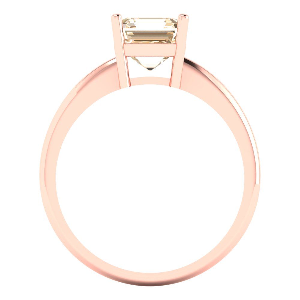 1.5 cttw Natural Morganite Solitaire  Engagement Ring - Solid Gold (Asscher Cut,6.5mm)