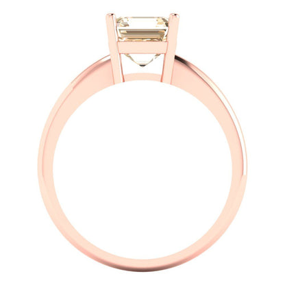 1.5 cttw Natural Morganite Solitaire  Engagement Ring - Solid Gold (Asscher Cut,6.5mm)