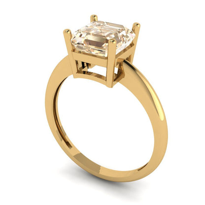 2 cttw Natural Morganite Solitaire  Engagement Ring - Solid Gold (Asscher Cut,7.0mm)