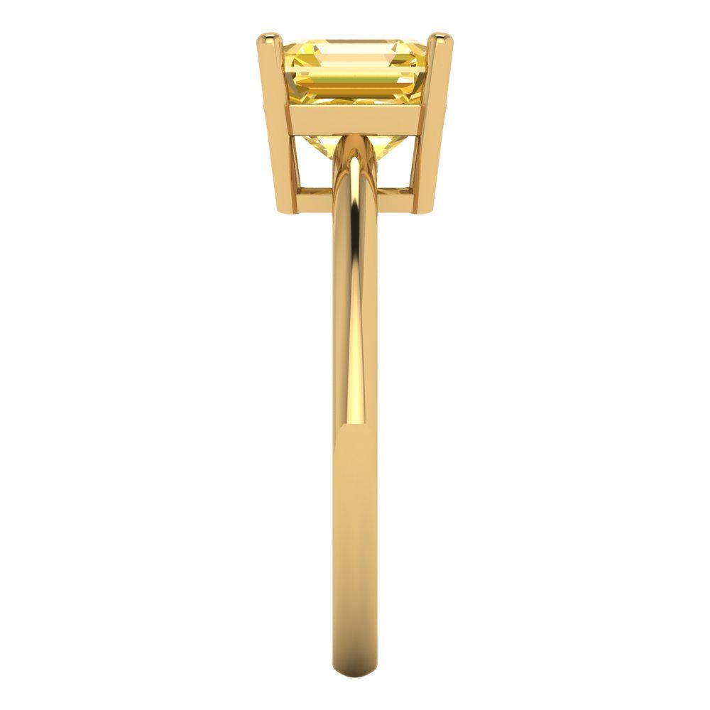 2 cttw Natural Citrine Solitaire  Engagement Ring - Solid Gold (Asscher Cut,7.0mm)