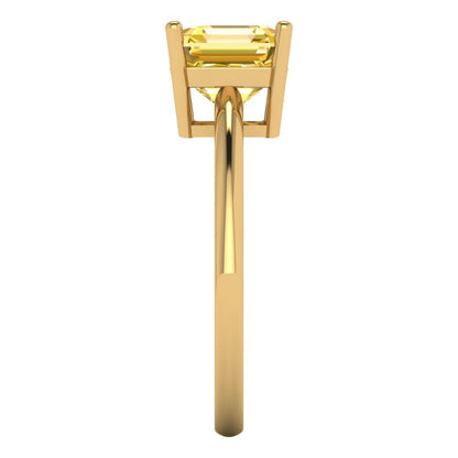 2 cttw Natural Citrine Solitaire  Engagement Ring - Solid Gold (Asscher Cut,7.0mm)