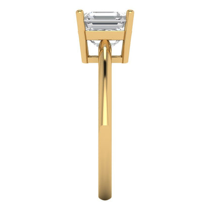 2 cttw Zirconia Simulated Diamond Solitaire  Engagement Ring - Solid Gold (VVS1, Asscher Cut,7.0mm)