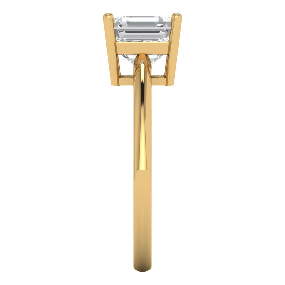 2 cttw White Sapphire Solitaire  Engagement Ring - Solid Gold (Asscher Cut,7.0mm)