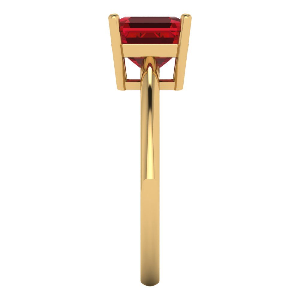 2 cttw Simulated Pink Tourmaline Solitaire  Engagement Ring - Solid Gold (Asscher Cut,7.0mm)