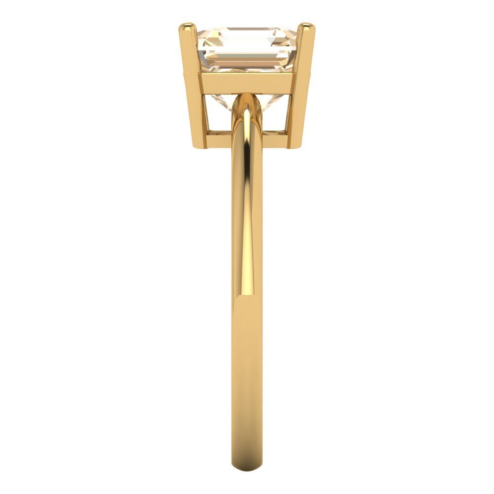 2 cttw Natural Morganite Solitaire  Engagement Ring - Solid Gold (Asscher Cut,7.0mm)