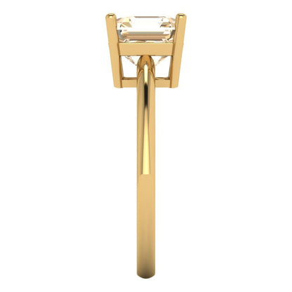 2 cttw Natural Morganite Solitaire  Engagement Ring - Solid Gold (Asscher Cut,7.0mm)