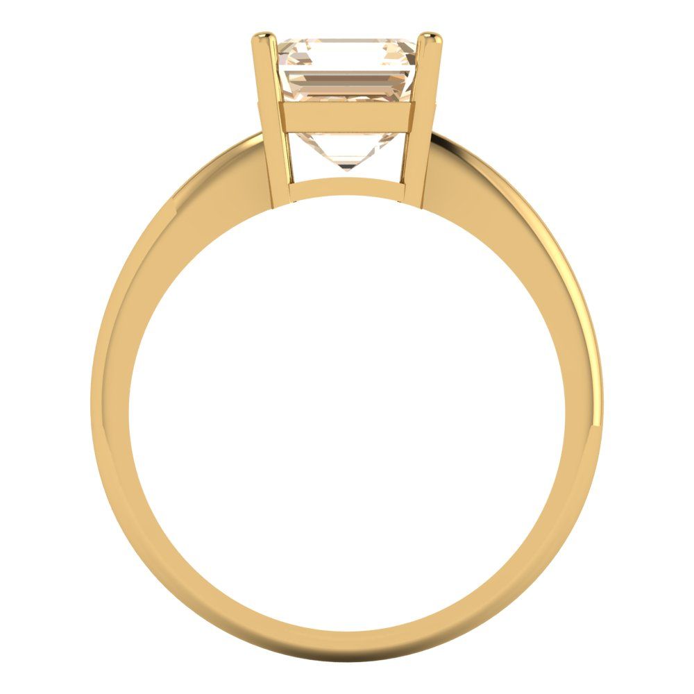 2 cttw Natural Morganite Solitaire  Engagement Ring - Solid Gold (Asscher Cut,7.0mm)