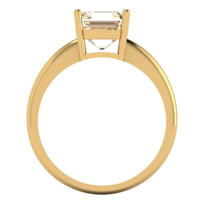 2 cttw Natural Morganite Solitaire  Engagement Ring - Solid Gold (Asscher Cut,7.0mm)