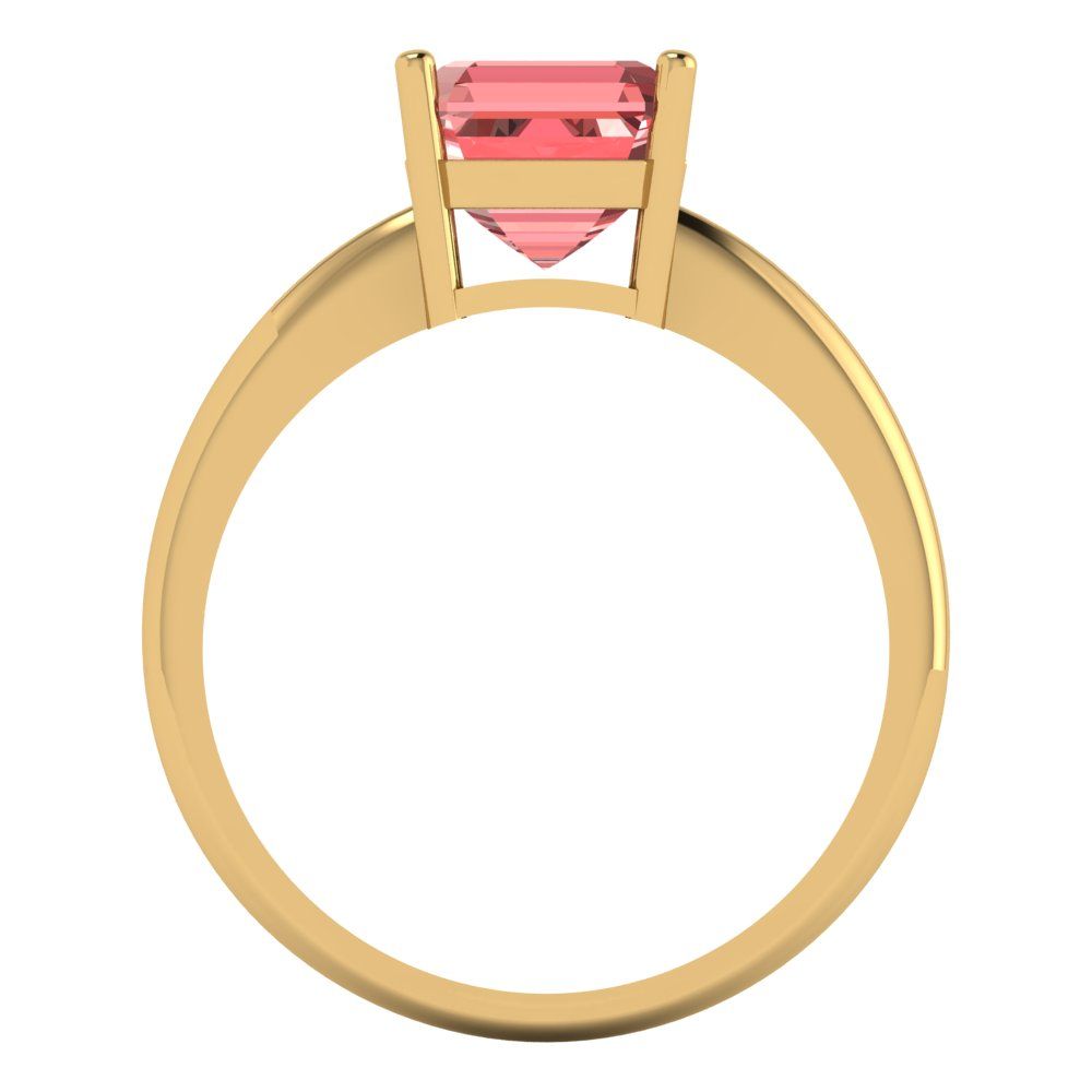 2 cttw Natural Garnet Solitaire  Engagement Ring - Solid Gold (Asscher Cut,7.0mm)