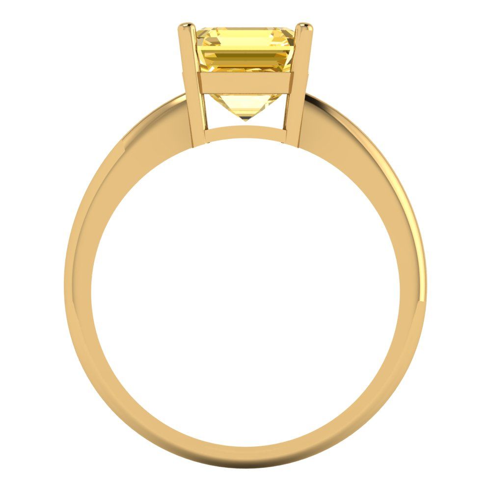2 cttw Natural Citrine Solitaire  Engagement Ring - Solid Gold (Asscher Cut,7.0mm)
