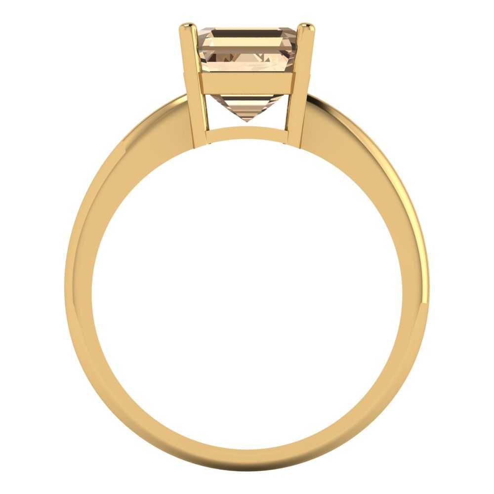 2 cttw Yellow Moissanite Solitaire  Engagement Ring - Solid Gold (Asscher Cut,7.0mm)