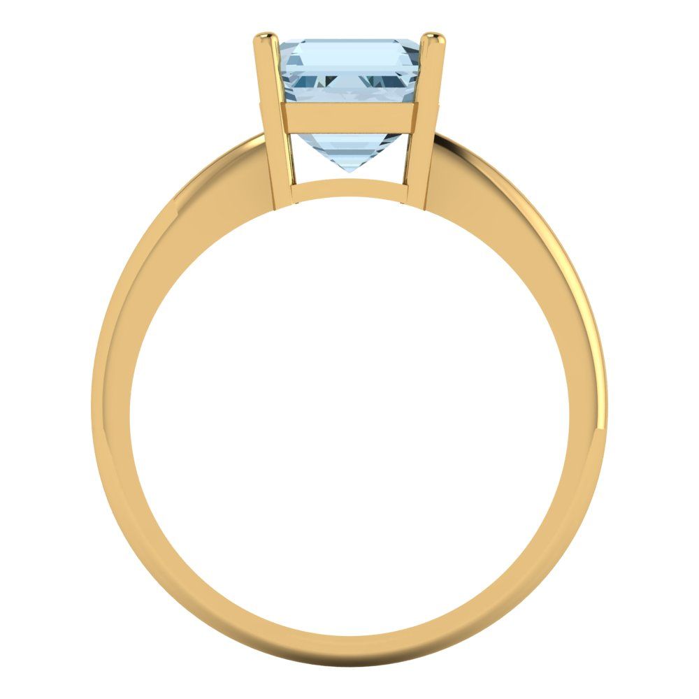 2 cttw Natural Sky Blue Topaz Solitaire  Engagement Ring - Solid Gold (Asscher Cut,7.0mm)
