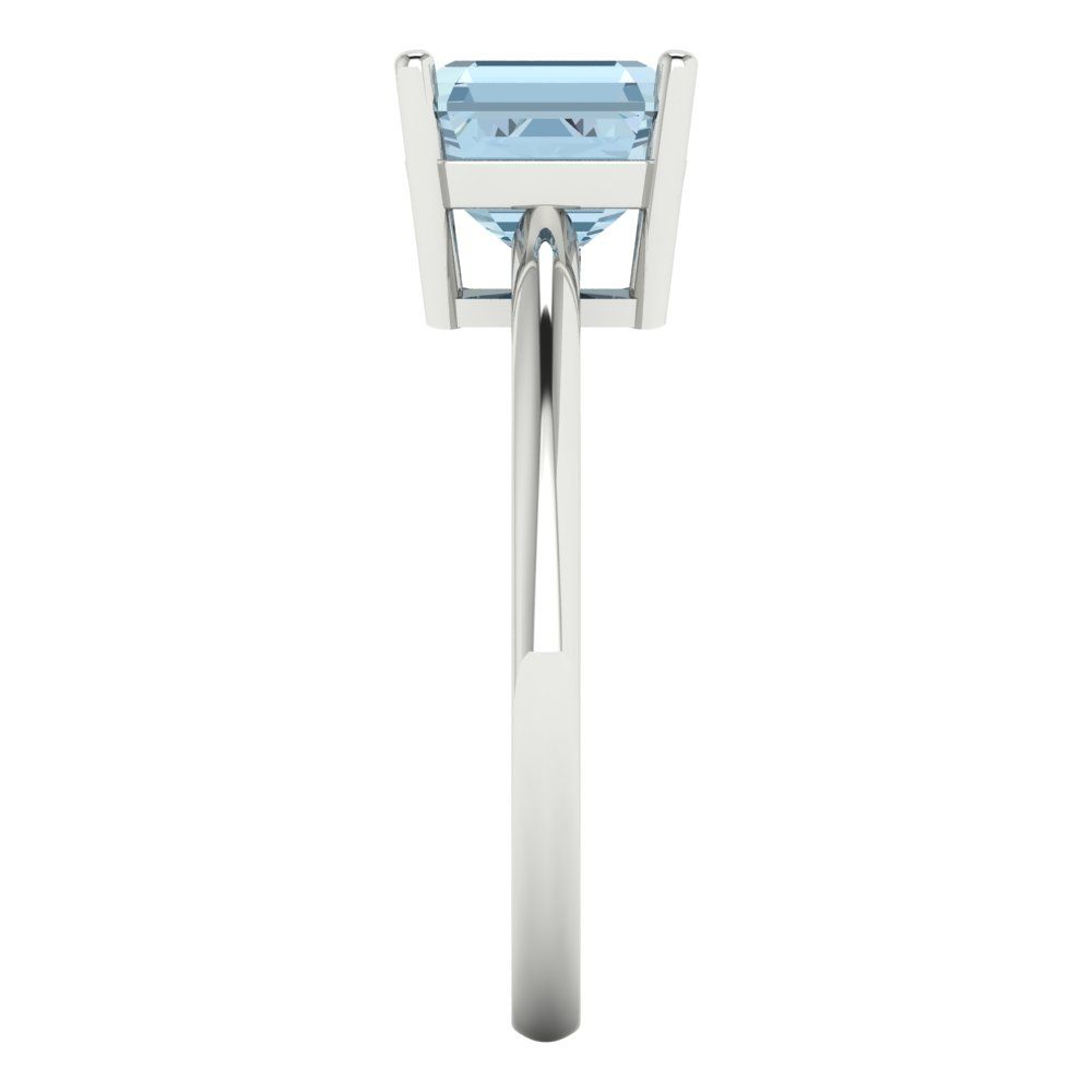 2 cttw Natural Swiss Blue Topaz Solitaire  Engagement Ring - Solid Gold (Asscher Cut,7.0mm)