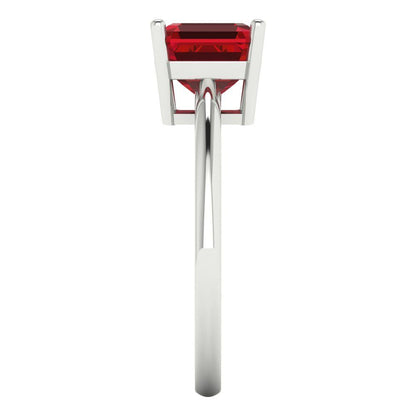 2 cttw Simulated Pink Tourmaline Solitaire  Engagement Ring - Solid Gold (Asscher Cut,7.0mm)