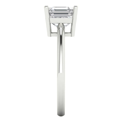 2 cttw White Sapphire Solitaire  Engagement Ring - Solid Gold (Asscher Cut,7.0mm)