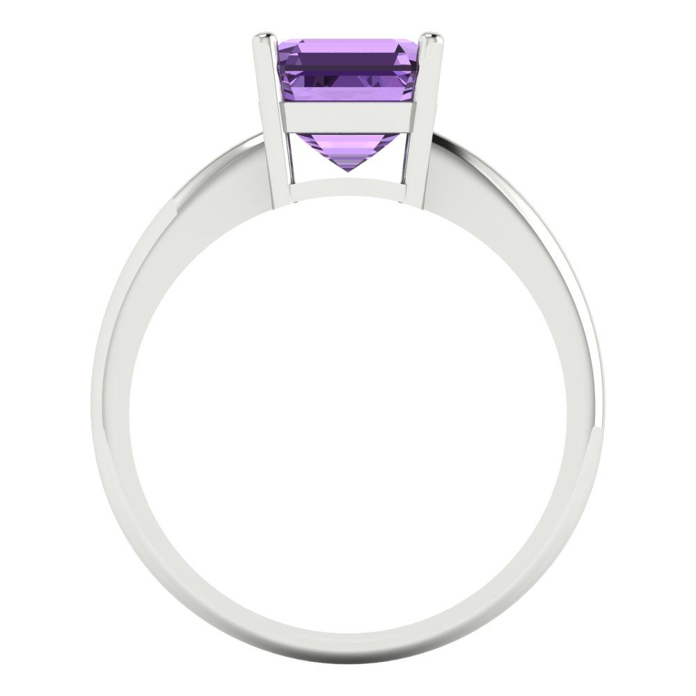 2 cttw Simulated Alexandrite Solitaire  Engagement Ring - Solid Gold (Asscher Cut,7.0mm)
