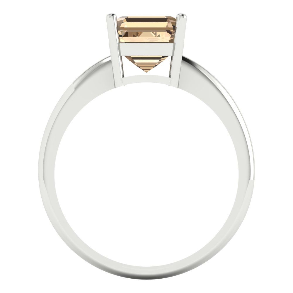 2 cttw Yellow Moissanite Solitaire  Engagement Ring - Solid Gold (Asscher Cut,7.0mm)