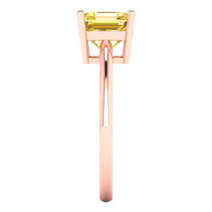 2 cttw Natural Citrine Solitaire  Engagement Ring - Solid Rose Gold (VVS1, Asscher Cut,7.0mm)