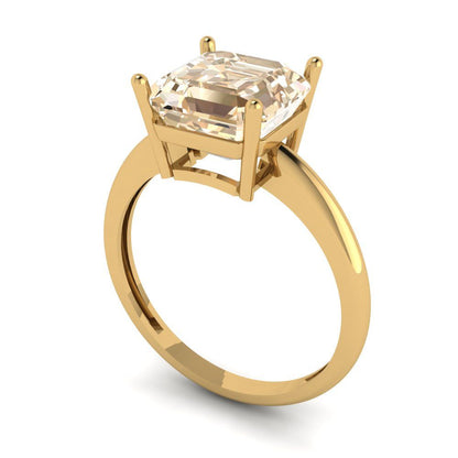2.5 cttw Natural Morganite Solitaire  Engagement Ring - Solid Gold (Asscher Cut,8.0mm)